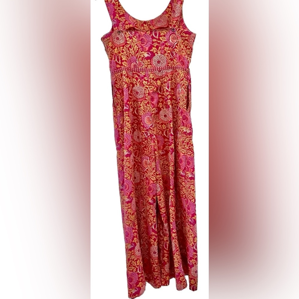 🌺 ANOKHI 100% Cotton Block Print Wide Leg Overalls Romper - Picture 2 of 9